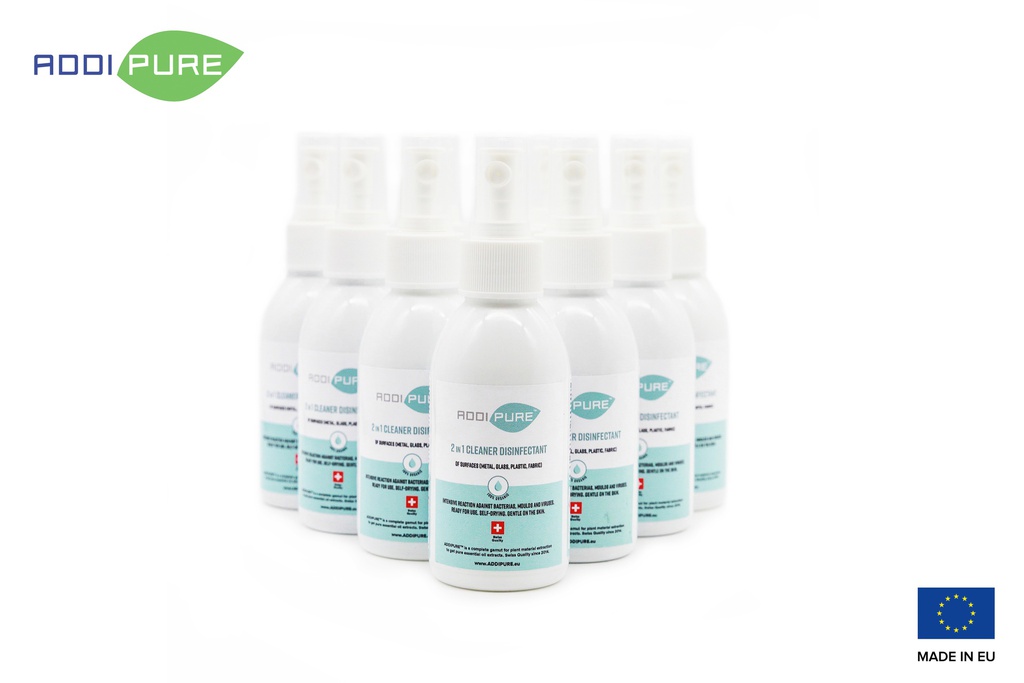ADDIPURE 2in1 Cleaner Disinfectant, organic, 150 ml bottle with spray head