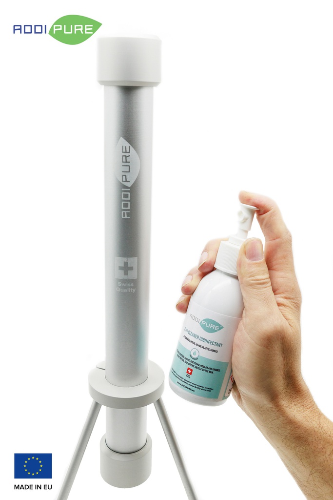 ADDIPURE 2in1 Cleaner Disinfectant, organic, 150 ml bottle with spray head.