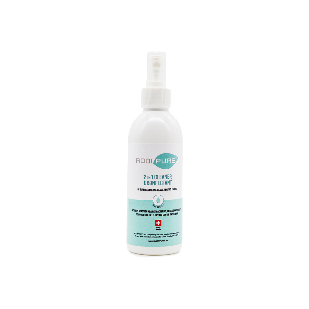 ADDIPURE 2in1 Cleaner Disinfectant, organic, 300 ml bottle with spray head. Suitable for cleaning and disinfection of surfaces: metal, glass, plastic, fabric.
